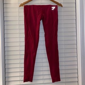 High waist red/maroon soft Gymshark leggings